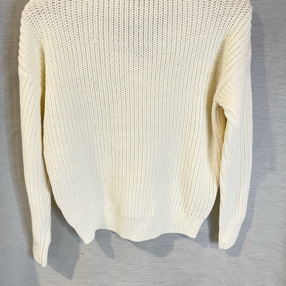NWT WHBM vnk high low pearl pull over sweater, XXSP, ecru - Picture 9 of 14